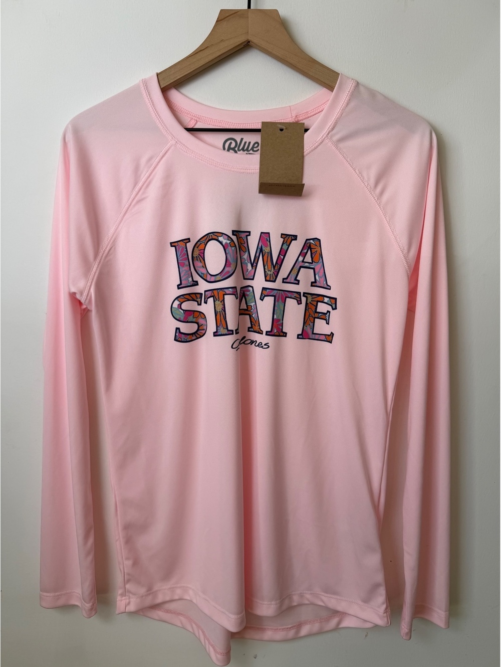 Blue 84 Iowa State Cyclones Jones Long Sleeve Shirt Pink NWT Size M